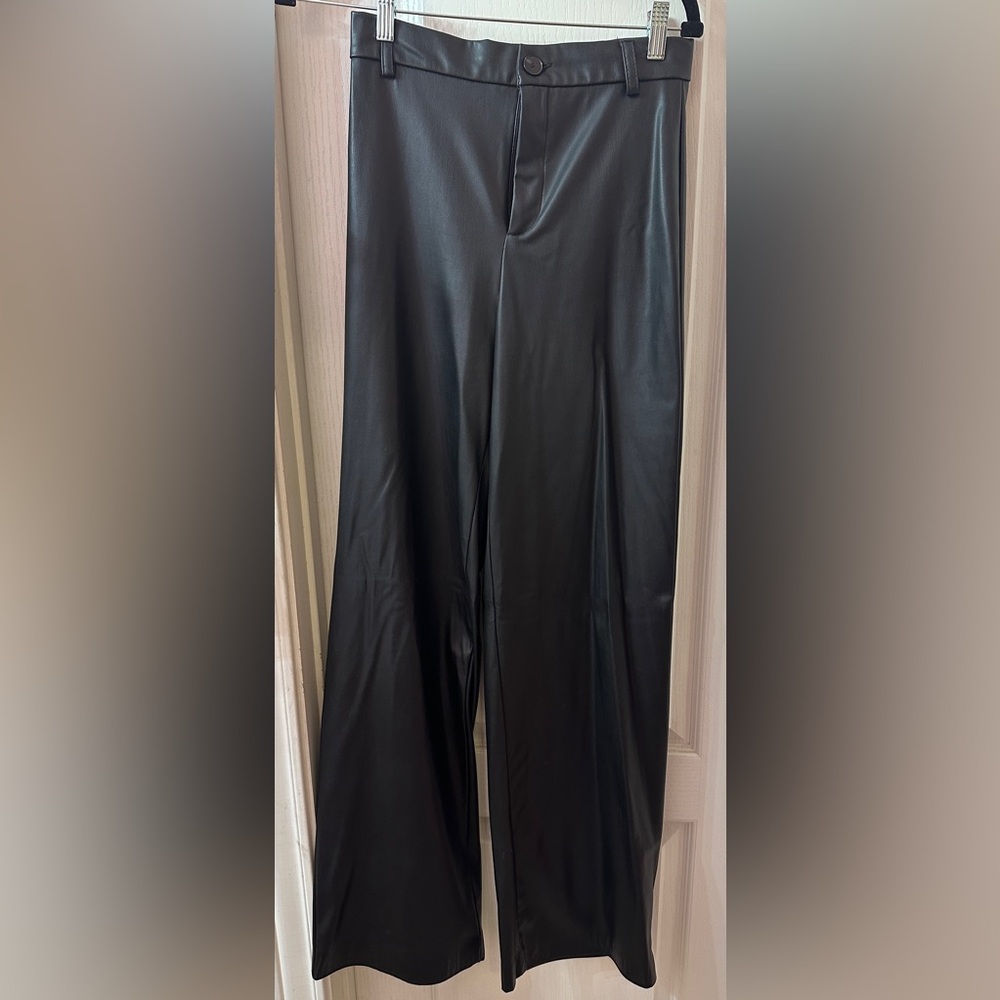 Black Faux Leather Pants